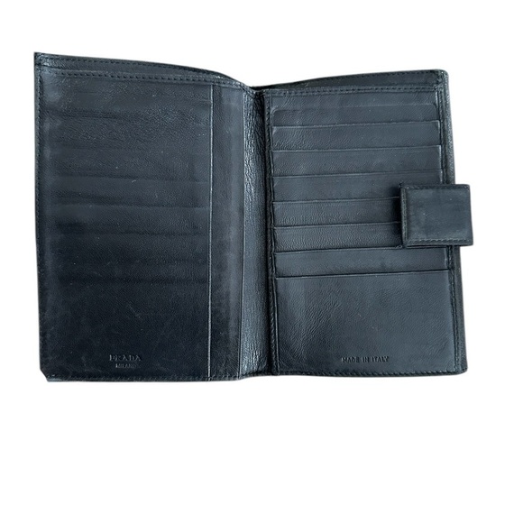 Authentic Vintage PRADA Leather & Nylon Compact Wallet with COA - Black - Picture 6 of 11